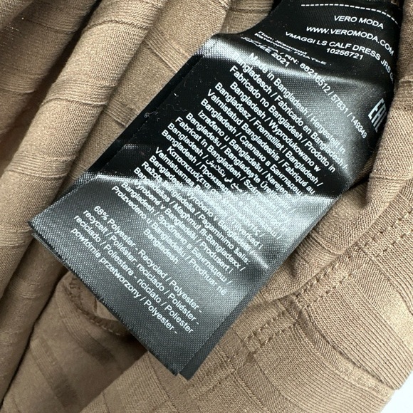 Vero Moda NWT ribbed long sleeve midi dress in brown Size M - Picture 7 of 8